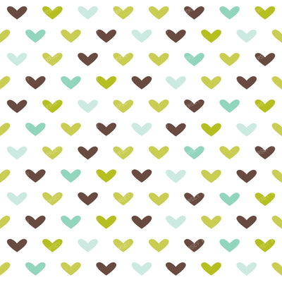Pattern Of Hearts, Blue Hearts, Brown Hearts, Orange Hearts — Colorful 3