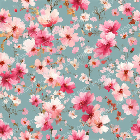 Pink Wildflower Abstract Floral