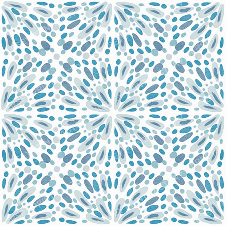 Abstract Watercolor Mosaic Tiles - White