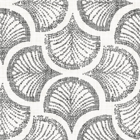 Ginkgo Leaf Scallop Fan Charcoal Grey