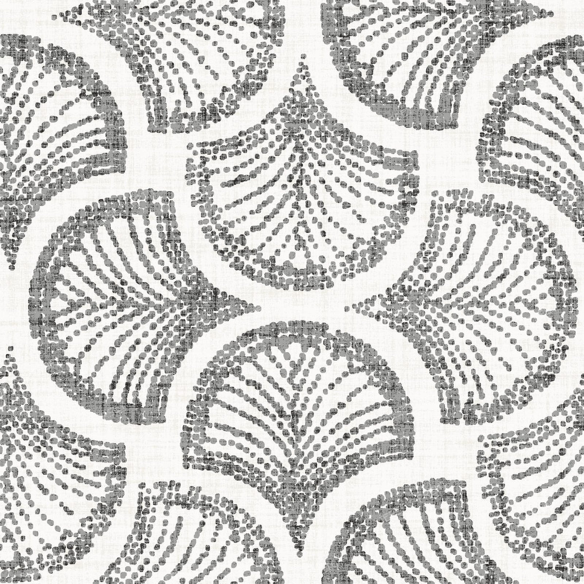 Ginkgo Leaf Scallop Fan Charcoal Grey