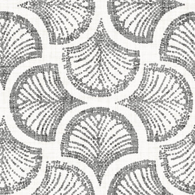 Ginkgo Leaf Scallop Fan Charcoal Grey