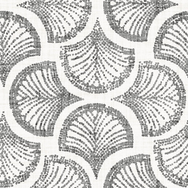 Ginkgo Leaf Scallop Fan Charcoal Grey