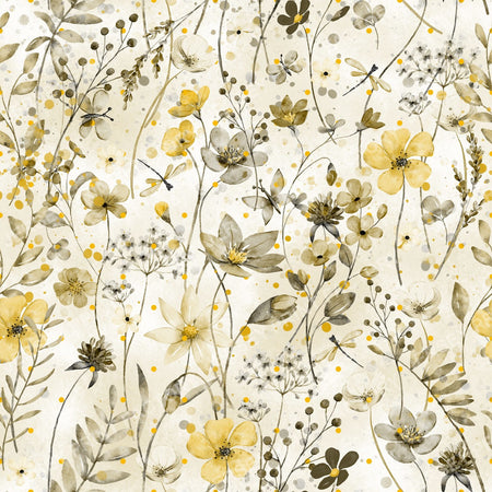 Flower Paradise 2 - yellow khaki mood