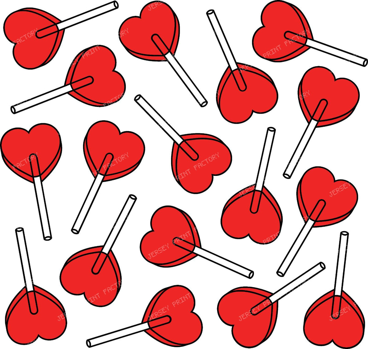Blue Lollipops, Heart Lollipops, Lollipop Pattern — Red 1