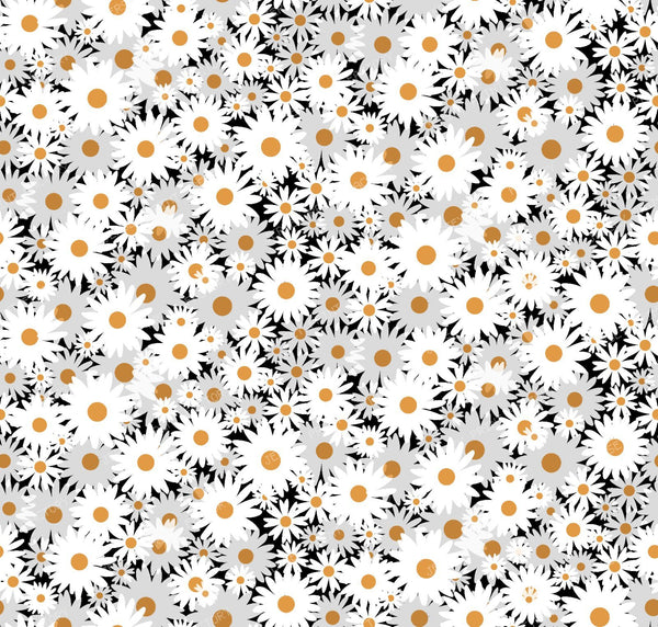 Sweet Daisy Fields Seamless Floral Pattern - Midnight Navy