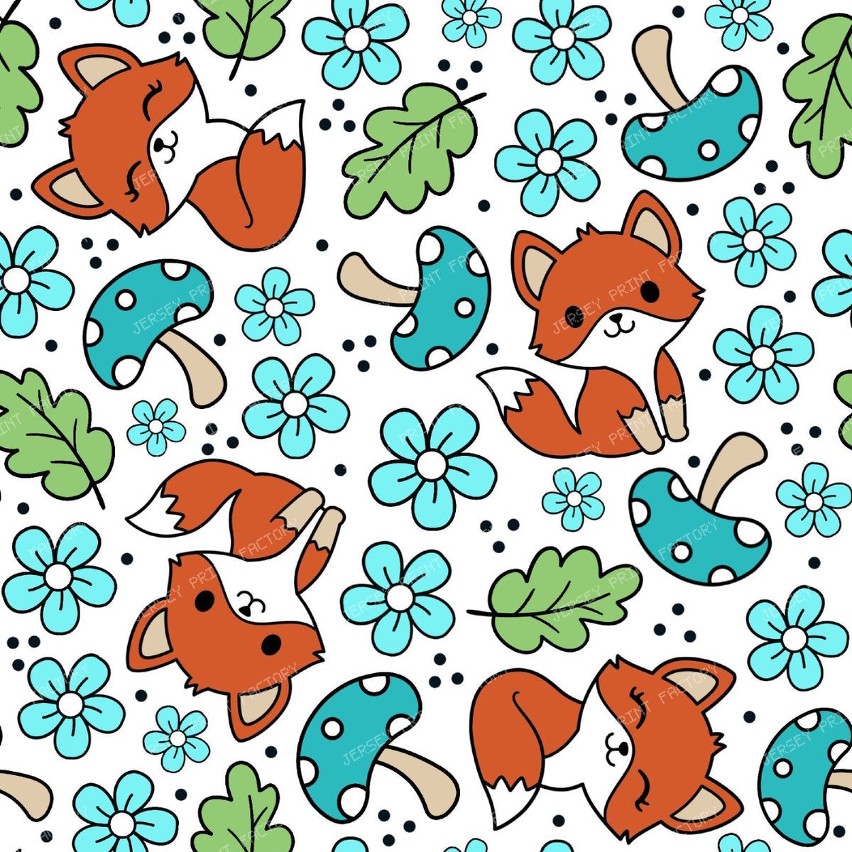 Cute Fall Fox Friends in Blue