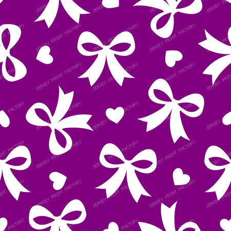 Bow Pattern, Coquette Bow, Ribbon, Cute Bow, White Bow, Hearts, Black — Purple 2