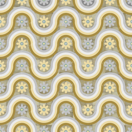 2026 PJP 100 — 45 Wavy Daisy Hills Stripes Up and Down U Checkered Background - Ecru