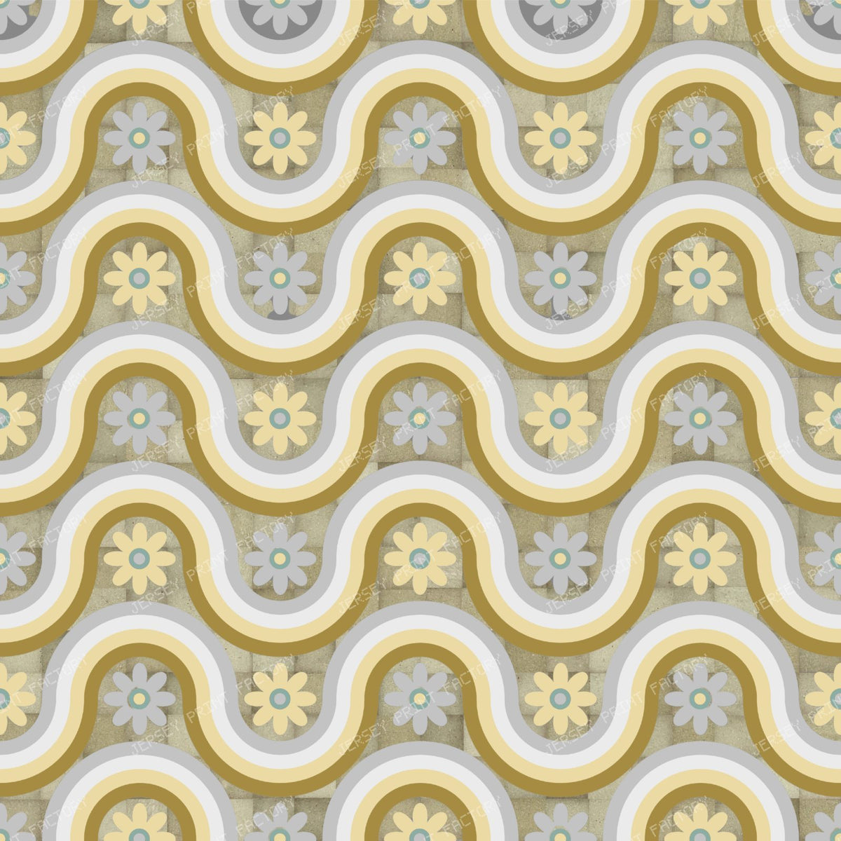 Wavy Daisy Hills Stripes Up and Down U Checkered Background