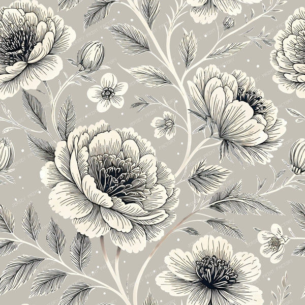 XL Beige Flowers