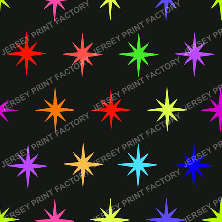 Spooky Pop Stars Rainbow Colours On Black Halloween Blender Pattern