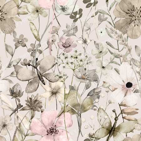 Flower Paradise - earthtones and pink accents