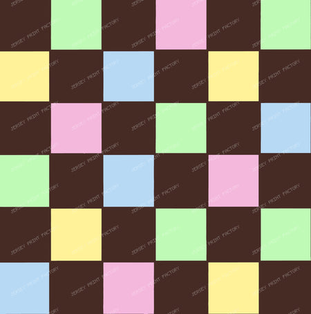 Checkered in Pastel Colors with Chocolate Brown