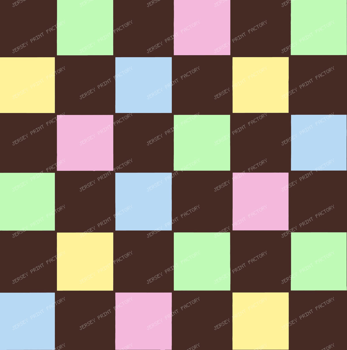 Checkered in Pastel Colors with Chocolate Brown