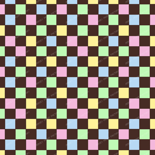 Checkered in Pastel Colors with Chocolate Brown