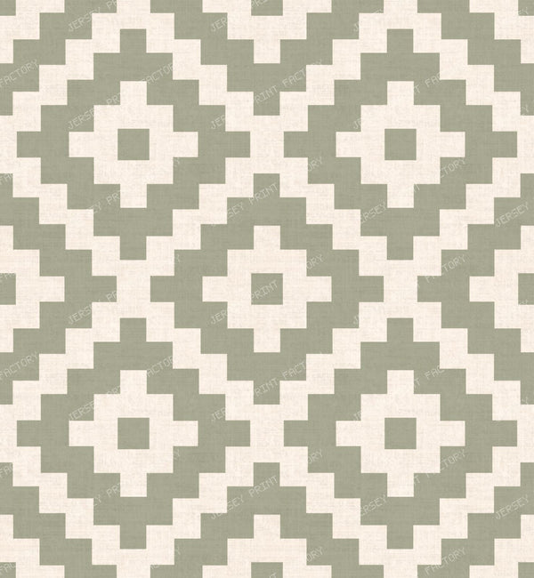 Western Tribal Aztec Diamonds - Boho Interior Geometric - Terracotta Clay — Sage Green