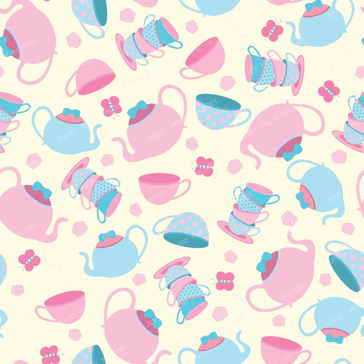 Tea Party, Tea Cups, Teapots, Flowers, Roses, Butterflies