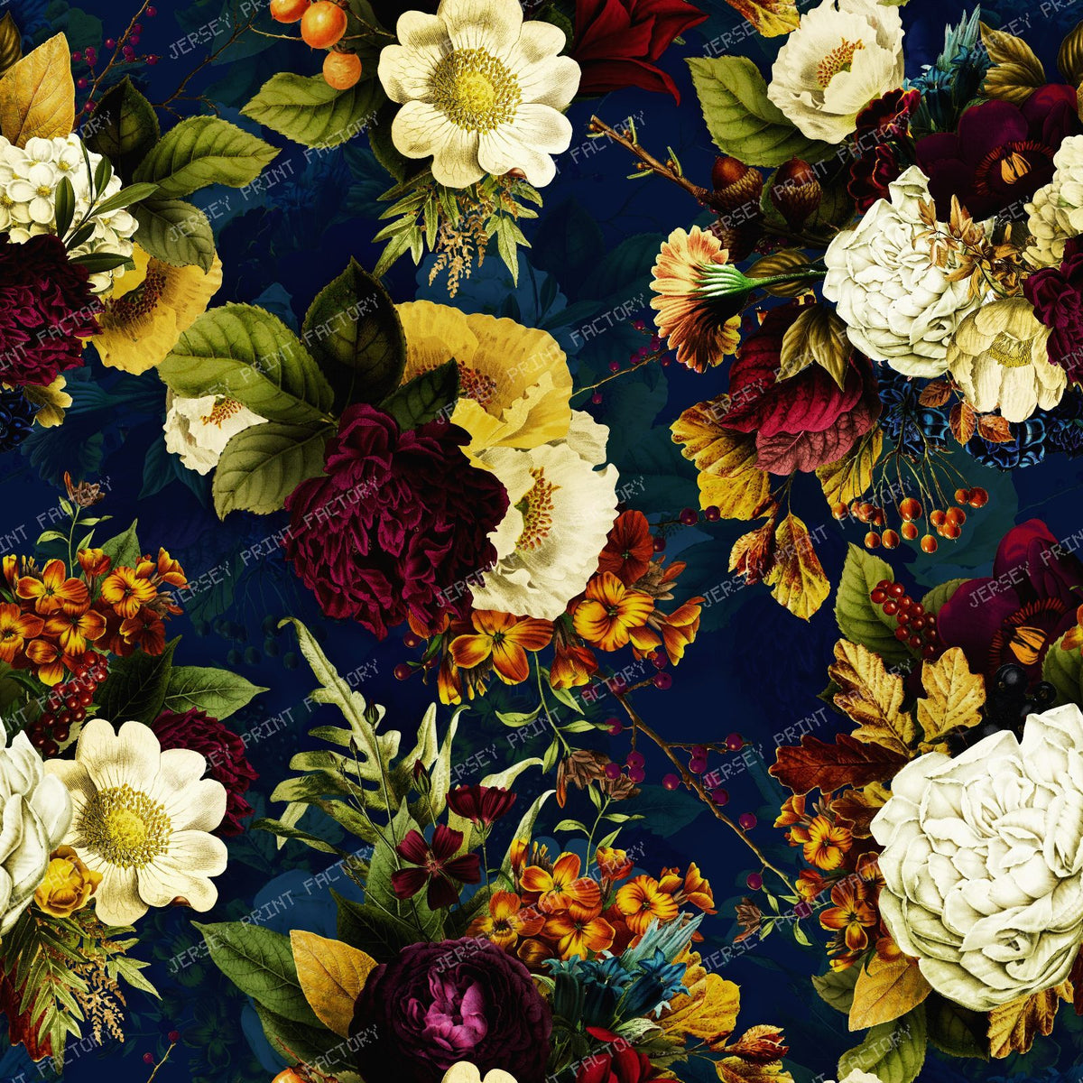 A Grandmillennial Garden with Vintage Baroque Romance and Timeless Elegance - Dark Blue