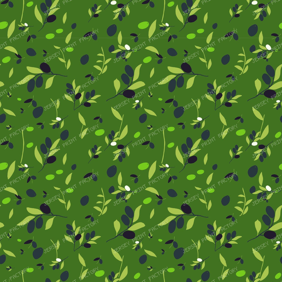 Scattered Olives Pattern on Sage (S) — Green