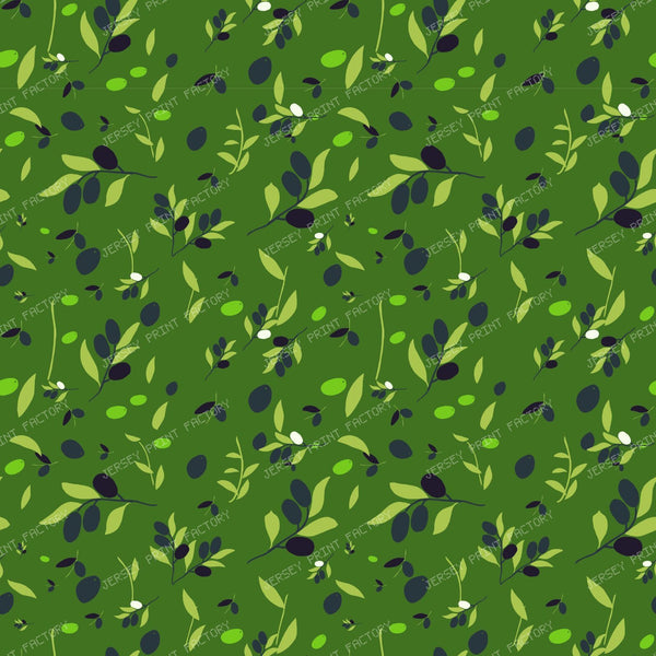 Scattered Olives Pattern on Sage (S) — Green