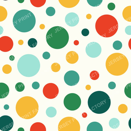 Colorful Big Bold Dots Polkadots On Ivory