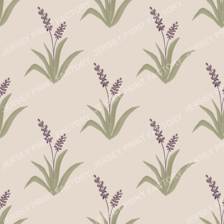 Minimalist Watercolor Lavender Seamless Floral Pattern