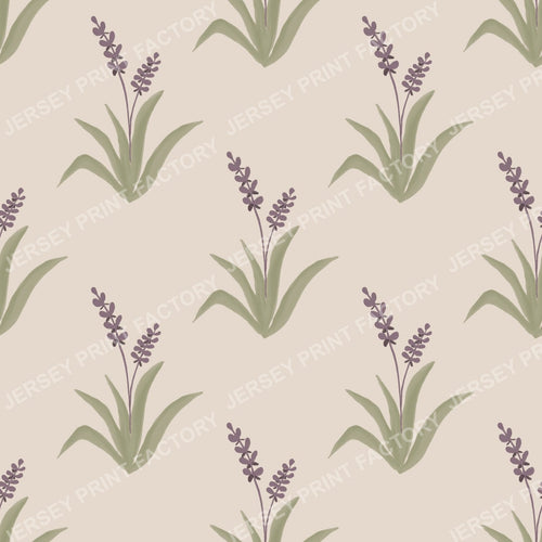 Minimalist Watercolor Lavender Seamless Floral Pattern