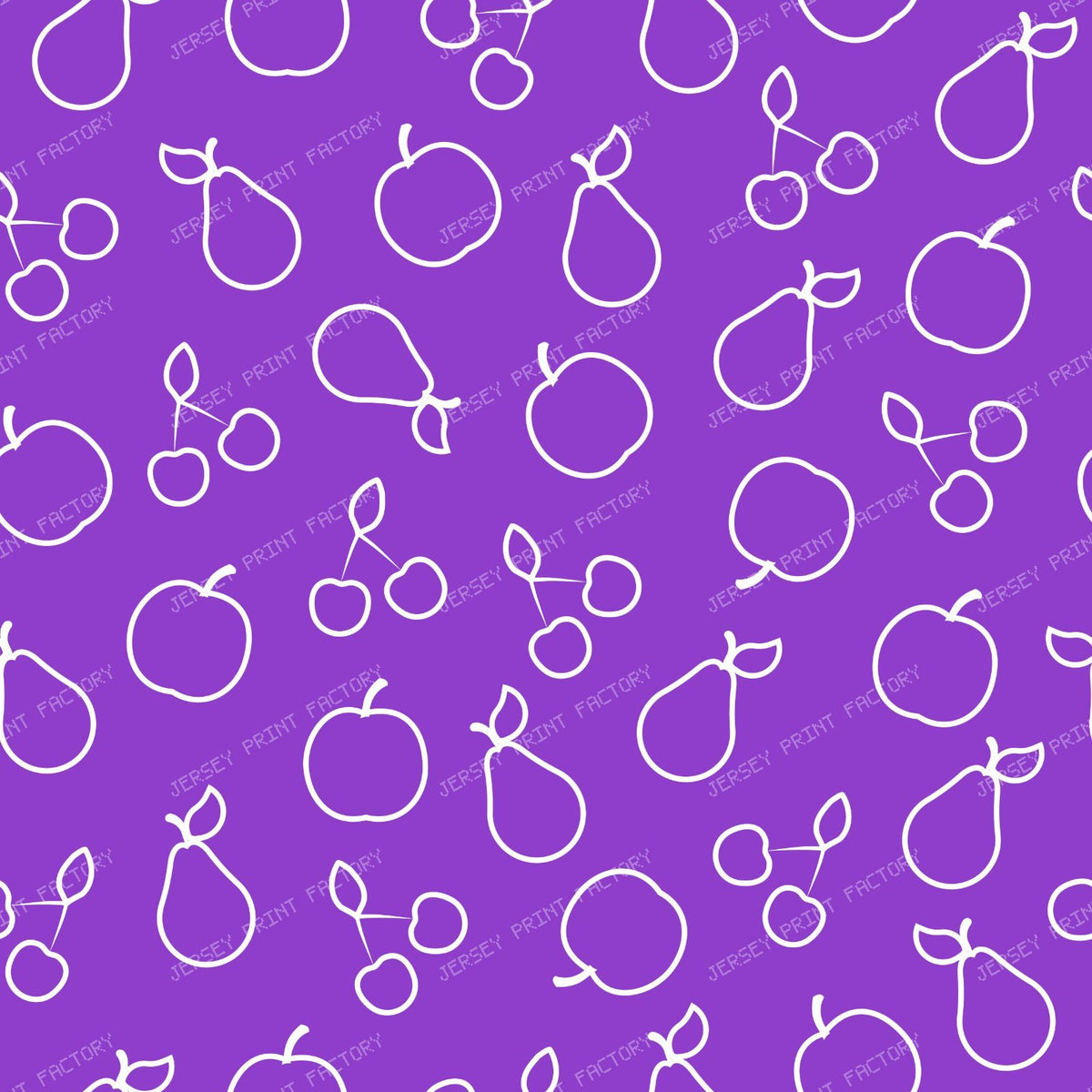 Fruit Pattern, Summer Pattern, Apple, Pear, Cherry, Purple
