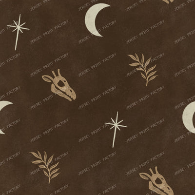Giraffe Skull Blender Minimal Celestial Fossil Pattern On Black — Brown