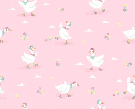 Roller Goose | Blue Geese Pink