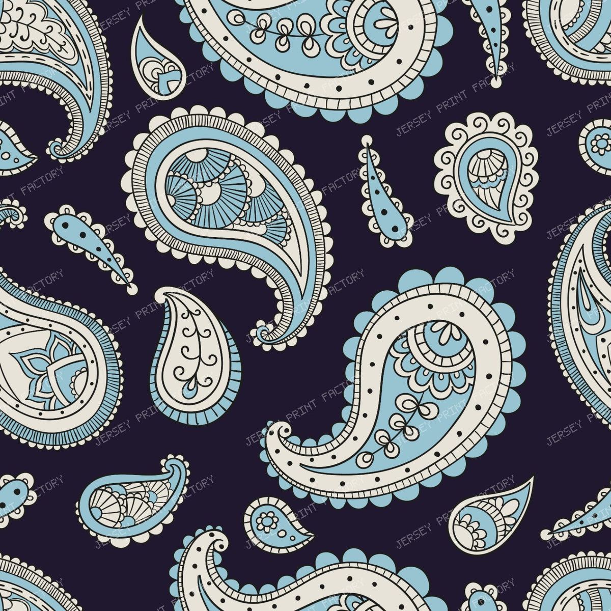 Blue Paisley, Persian Paisley, Paisley Pattern — Blue 2