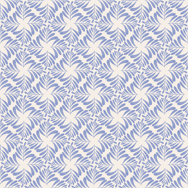 Fern Blockprint Blue