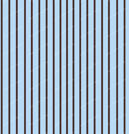 Chocolate Brown Thin Stripes on BabyBlue