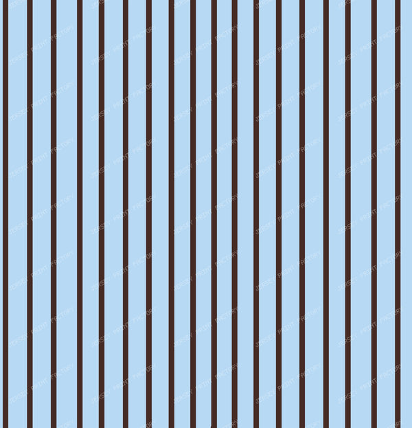 Chocolate Brown Thin Stripes on BabyBlue