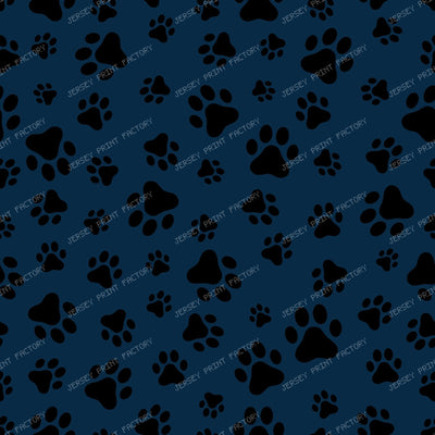 Pattern Of Paws, Dog Paws, Black and White — Navy Blue 4
