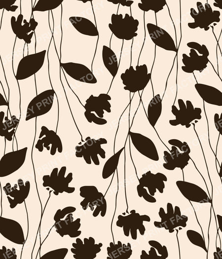 Floral Web - Dark Brown on Cream