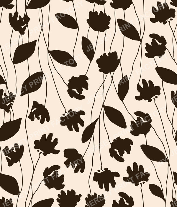 Floral Web - Dark Brown on Cream