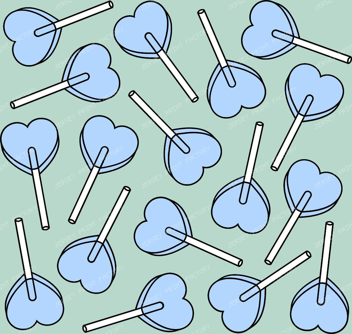 Blue Lollipops, Heart Lollipops, Lollipop Pattern — Blue 3