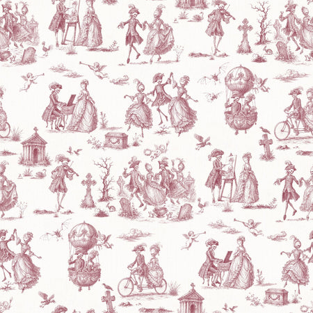 DANSE MACABRE TOILE - OXBLOOD INK ON BLUSH IVORY