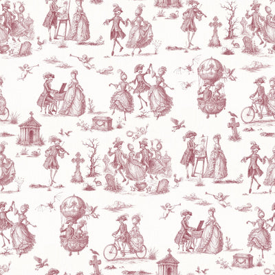 DANSE MACABRE TOILE - OXBLOOD INK ON BLUSH IVORY