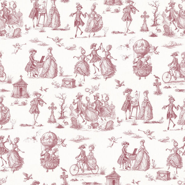 DANSE MACABRE TOILE - OXBLOOD INK ON BLUSH IVORY