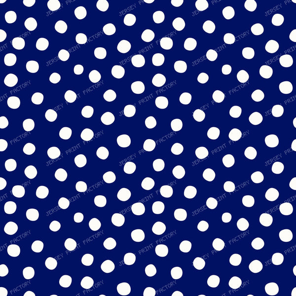 Polish Pottery Stoneware Ivory Polkadots On Navy