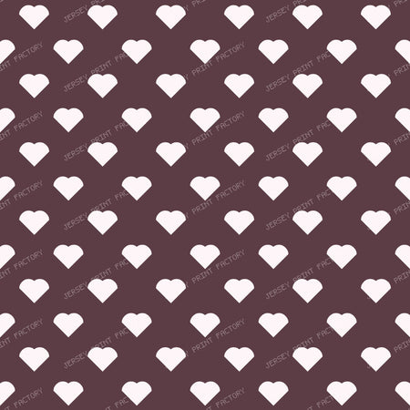 HeartsDotsBrown On Pink — White on Brown