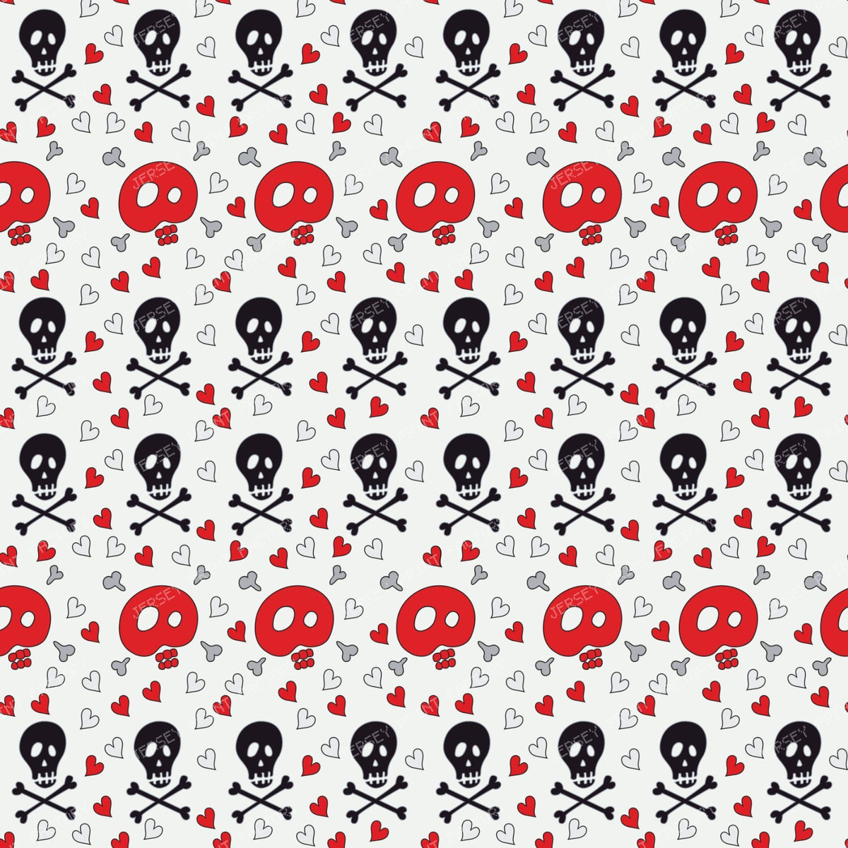 Halloween Skull, Red Skull, Crossbones, Hearts