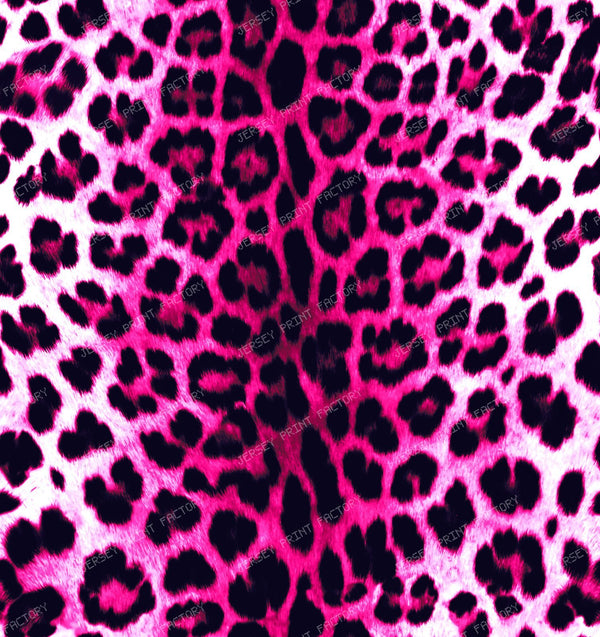 Neon Pink and Black Leopard Pattern - Large Scale