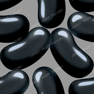 Black Jelly Beans on Gray