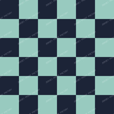 Green Squares, Navy Blue Squares, Checkered Pattern
