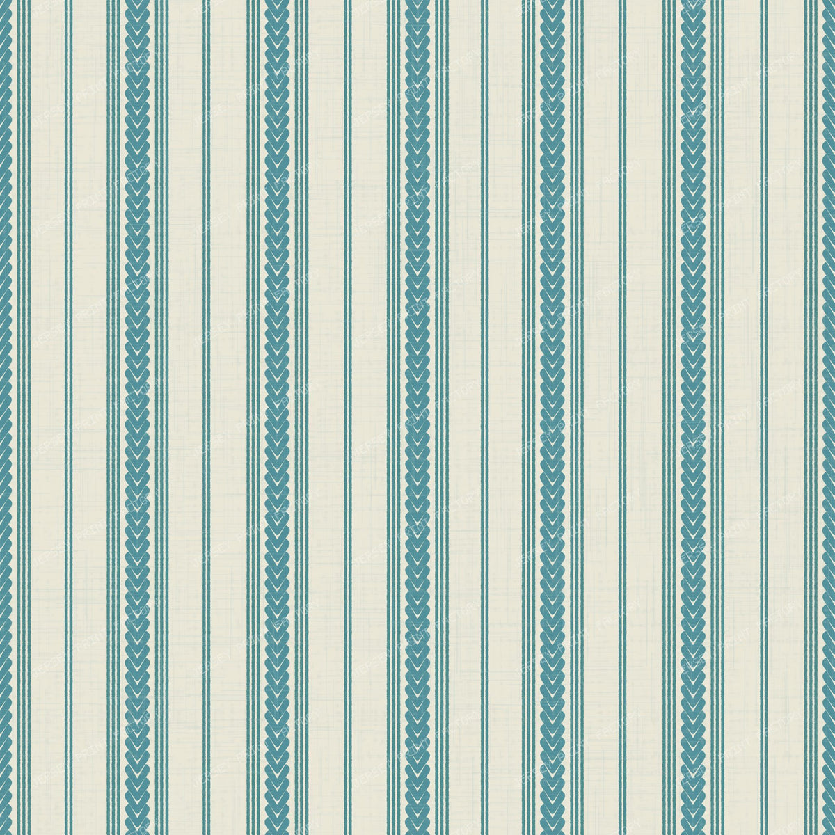 Braided Ticking Stripes in teal blue