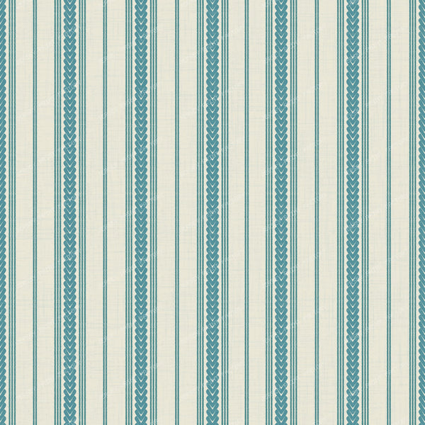 Braided Ticking Stripes in teal blue